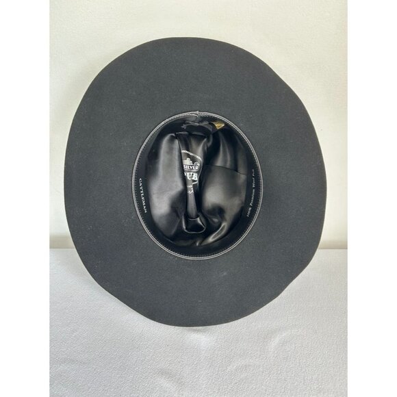 Silver Spur B bar H Cattleman Wool Felt Cowboy Hat in Black - Sz 7 - Picture 5 of 9